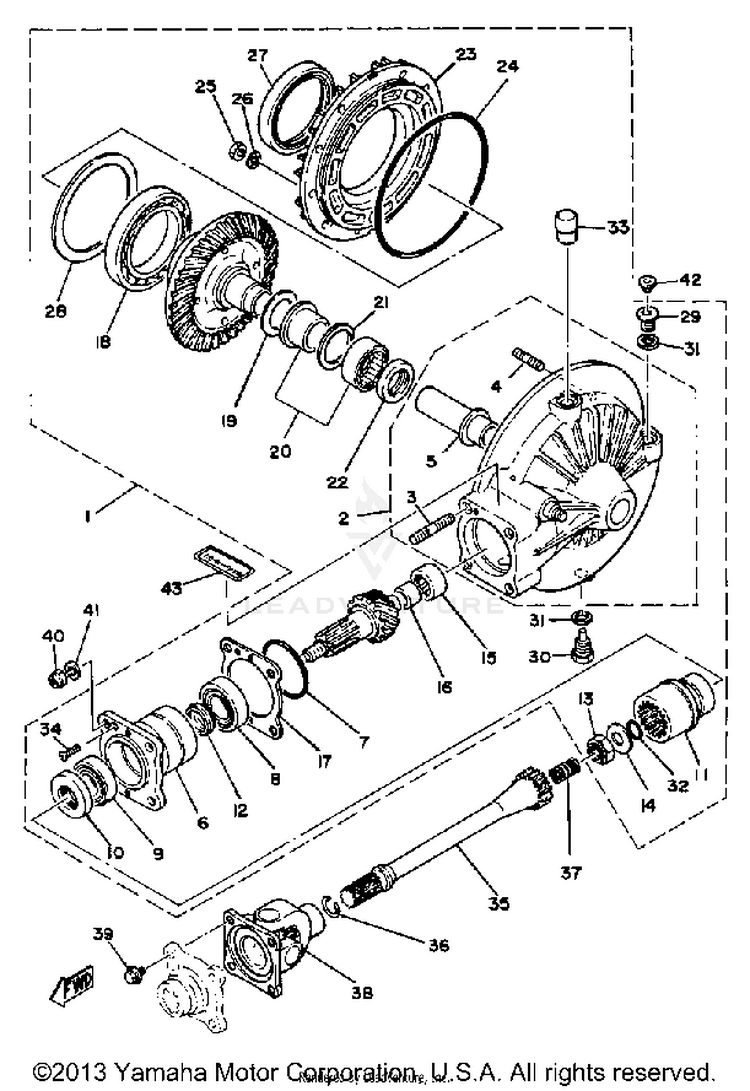 Drive Shaft XS1100SH - 1981 Schematic