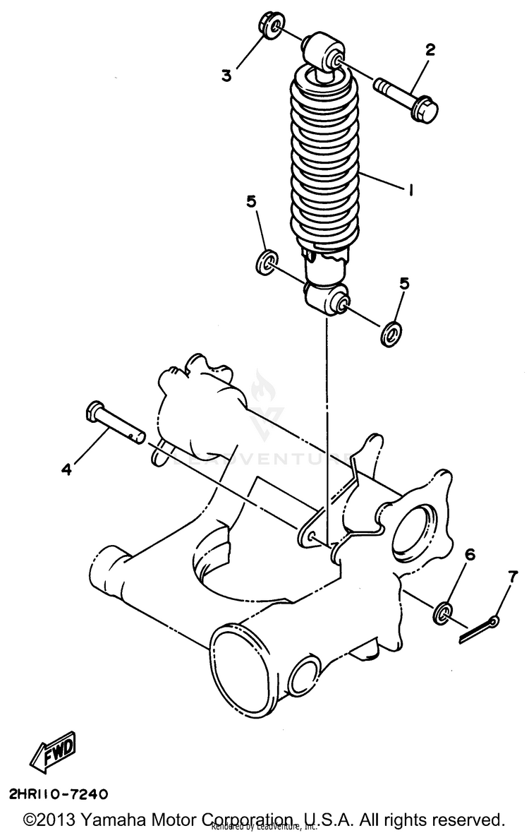Rear Suspension BIG BEAR 4WD - YFM350FWG - 1995 Schematic