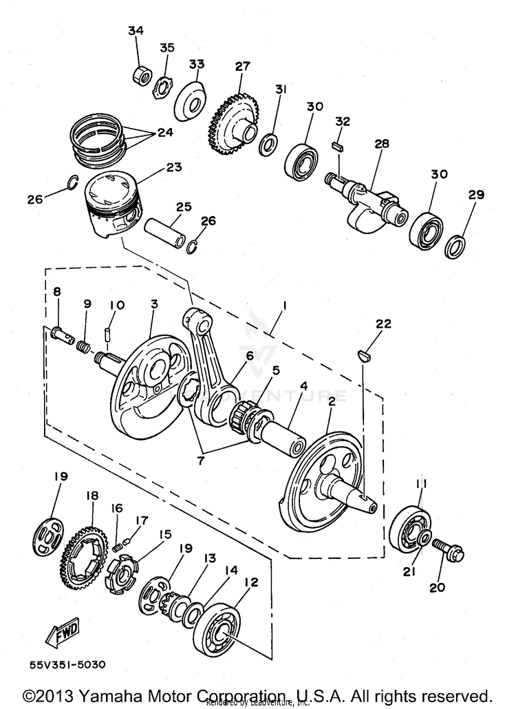 Crankshaft Piston Schematic