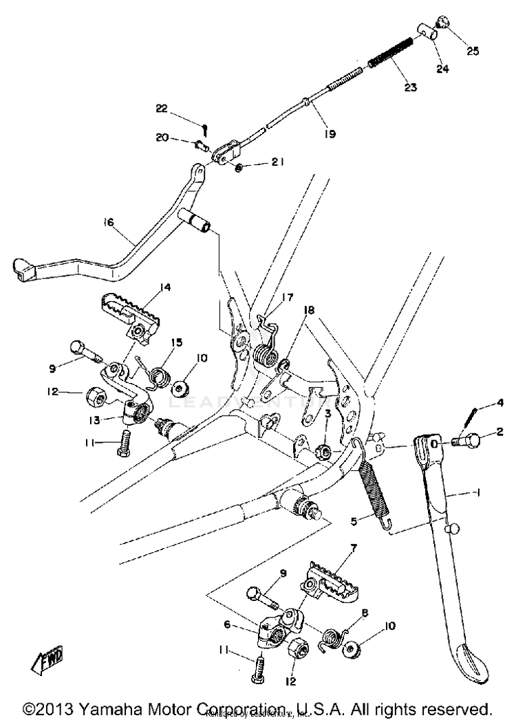 Stand - Footrest - Brake Pedal Schematic