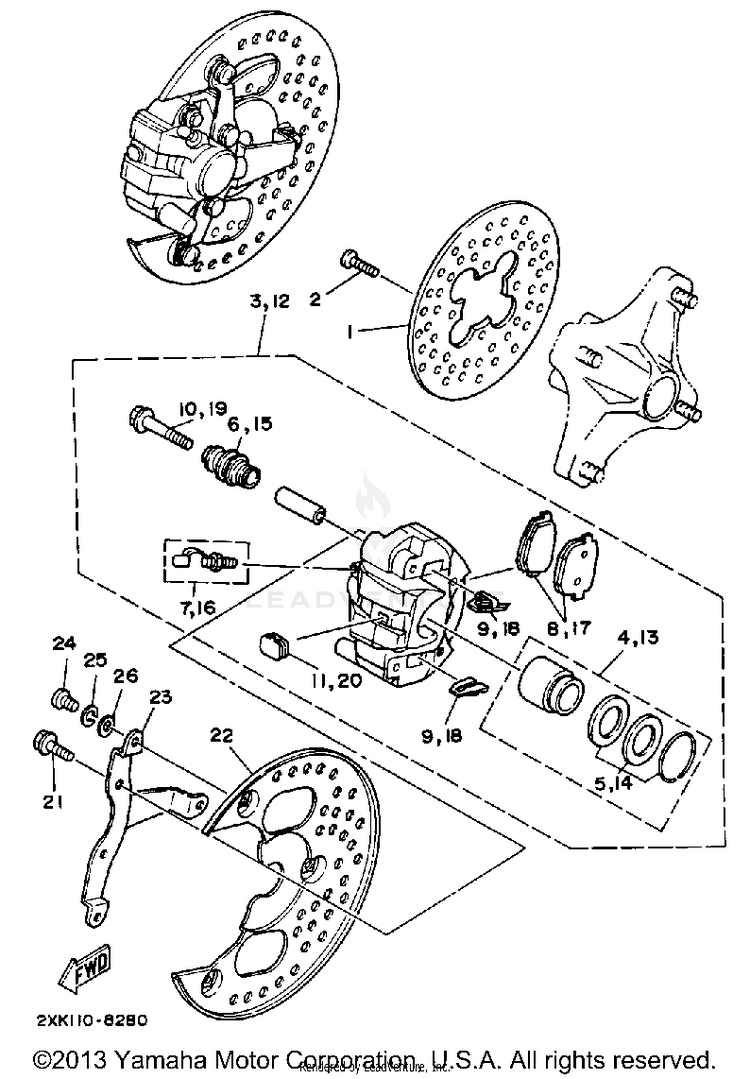Front Brake - Caliper Schematic