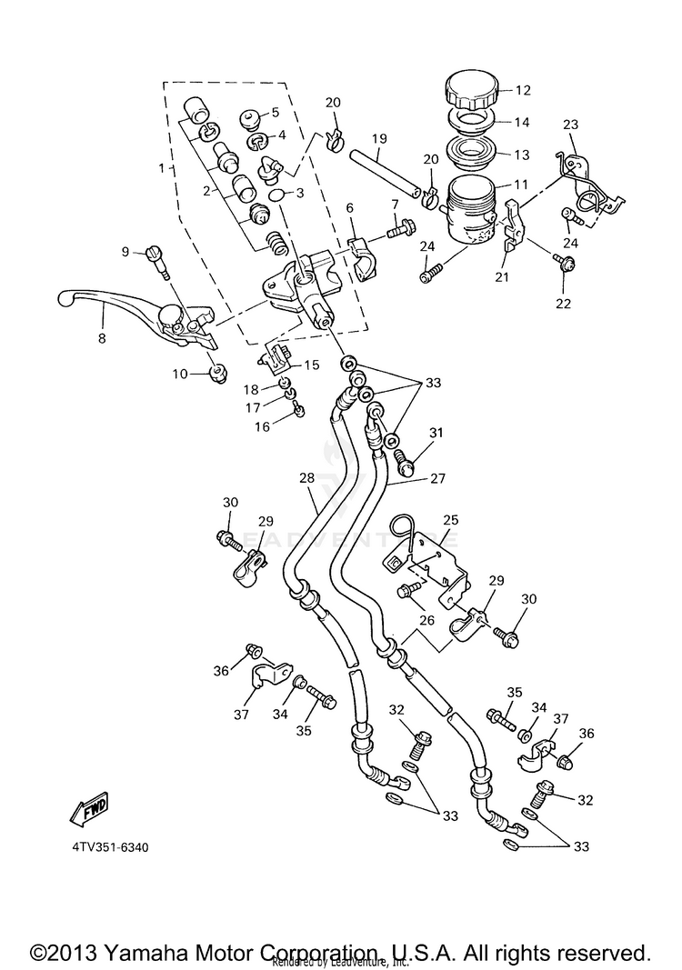 Front Master Cylinder Schematic