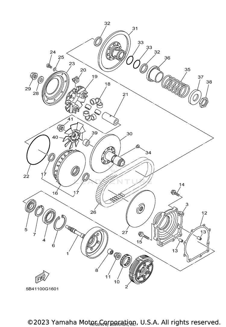 Clutch RHINO 700 FI  SPECIA - YXR7FSEYB - 2009 Schematic