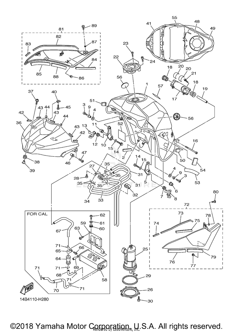 Fuel Tank YZFR1 - YZFR1YCB - 2009 Schematic