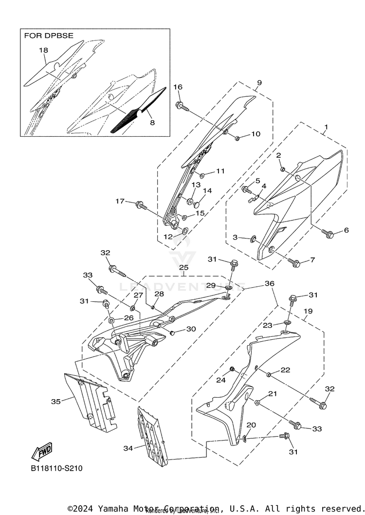 Side Cover YZ450F - YZ450FHL - 2017 Schematic