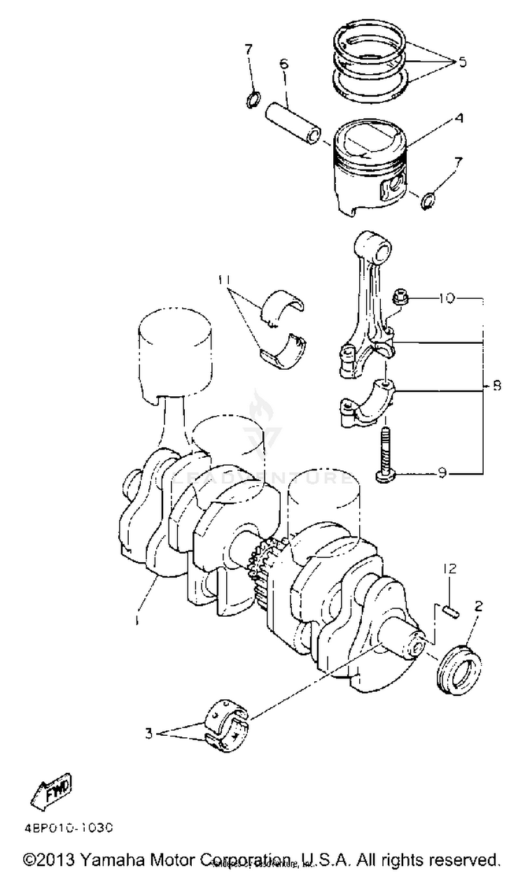 Crankshaft Piston Schematic