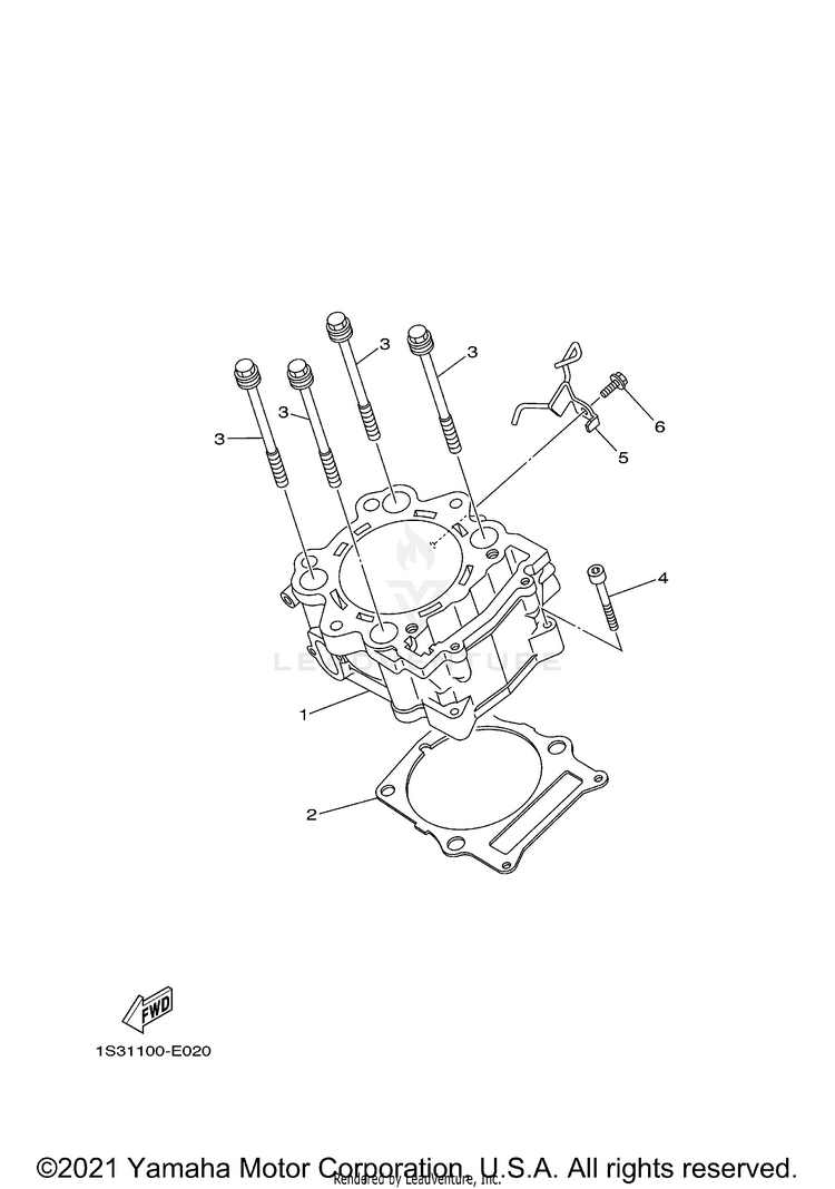 Cylinder RAPTOR 700R SPECIAL - YFM70RCCMB - 2021 Schematic