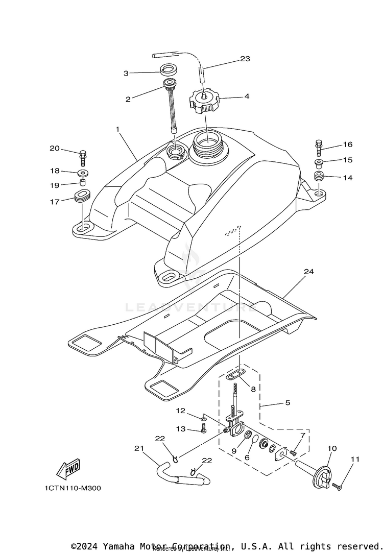 Fuel Tank GRIZZLEY 450 HUNTING - YFM450DAEH - 2014 Schematic