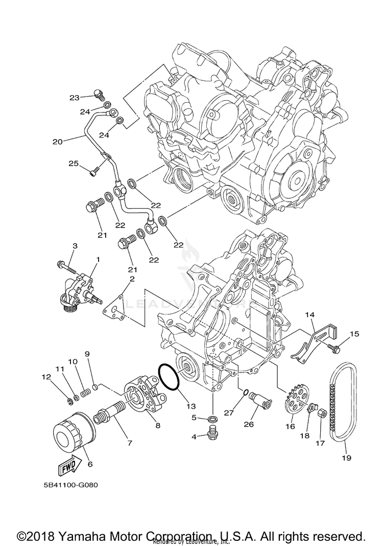Oil Pump RHINO 700 - YXR7FBGR - 2012 Schematic