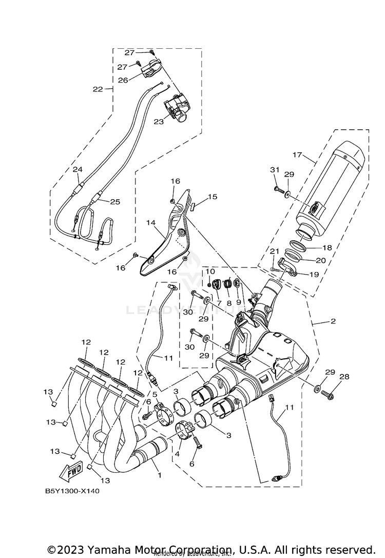 Exhaust MT10 - MT10NCB - 2022 Schematic