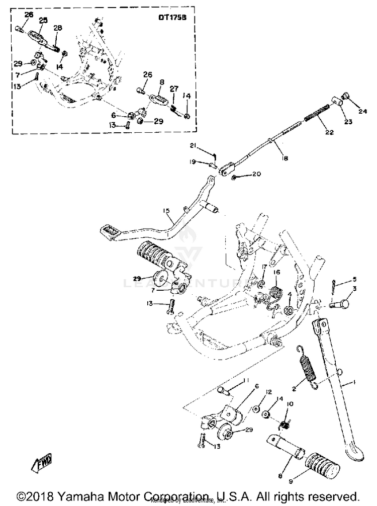 Stand - Footrest - Brake Pedal Schematic