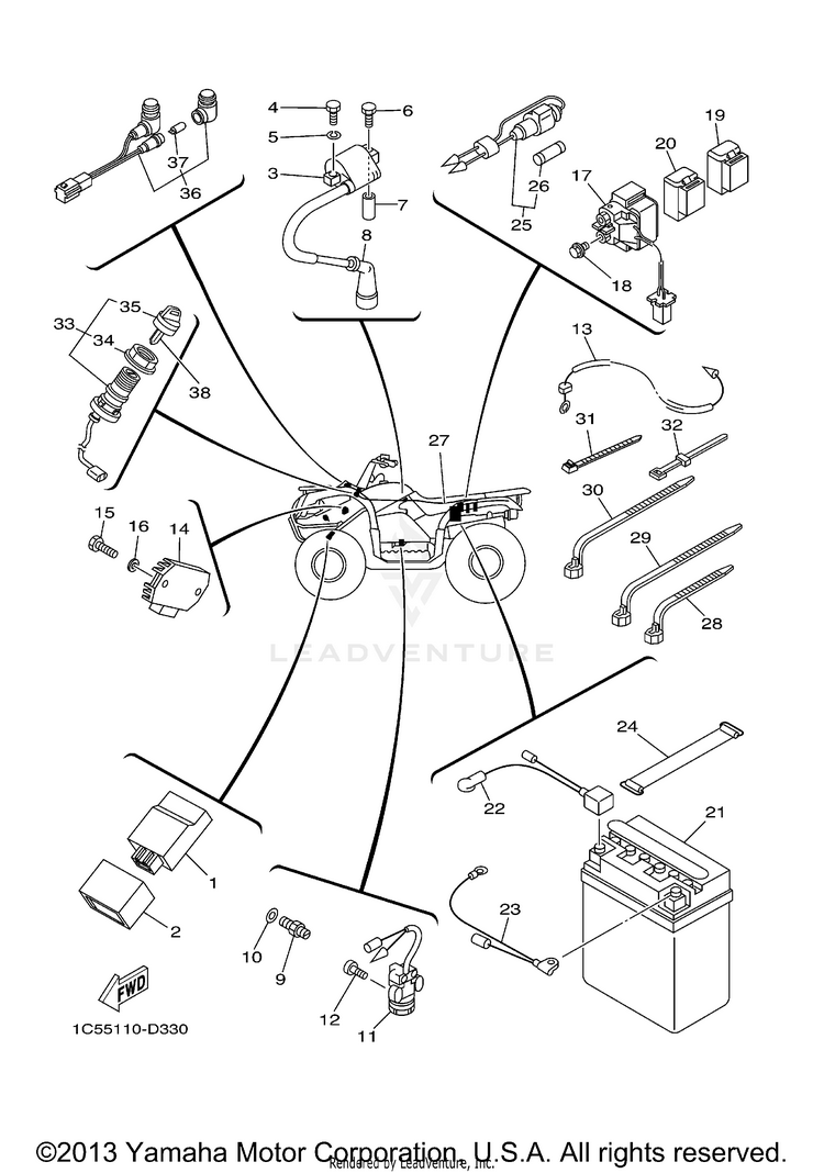 Electrical 1 GRIZZLY 125 - YFM125GW - 2007 Schematic
