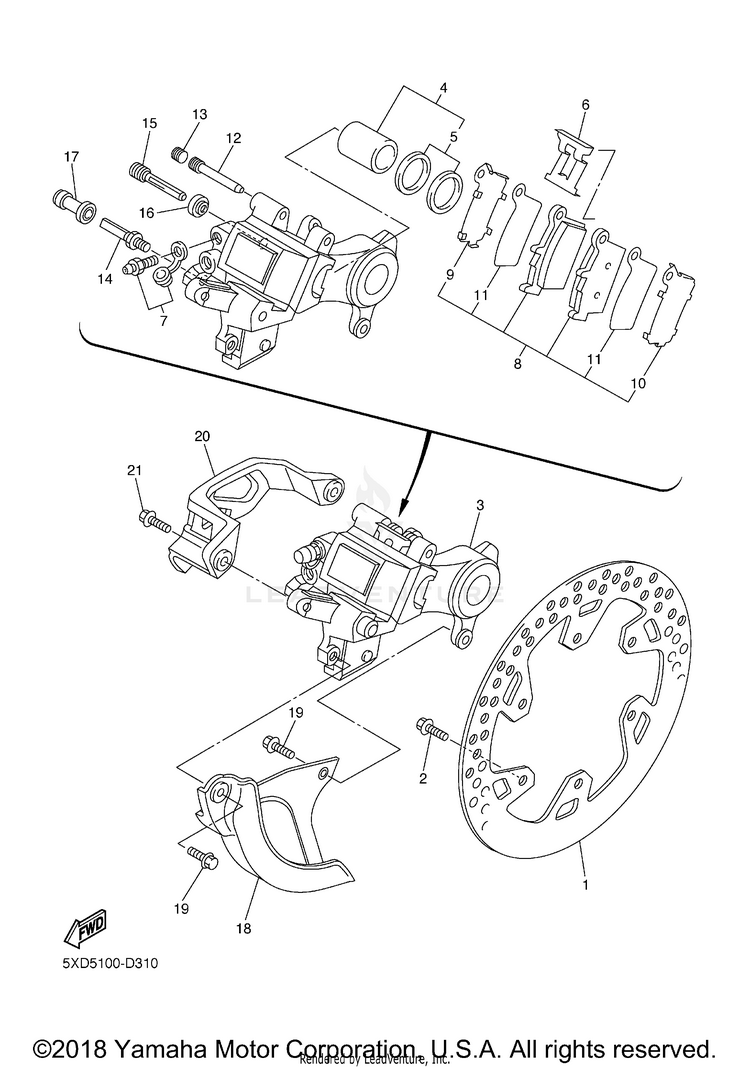 Rear Brake Caliper Schematic