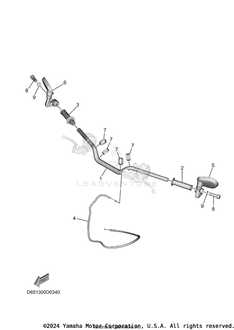Steering Handle & Cable XSR900 - XSR900SCB - 2025 Schematic