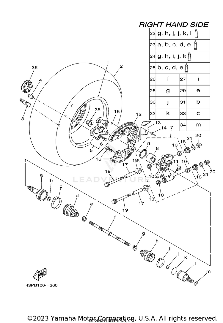 Rear Wheel 2 700 FI  EPS 4WD SPECIAL EDITION - YFM7FGPSEZ - 2010 Schematic