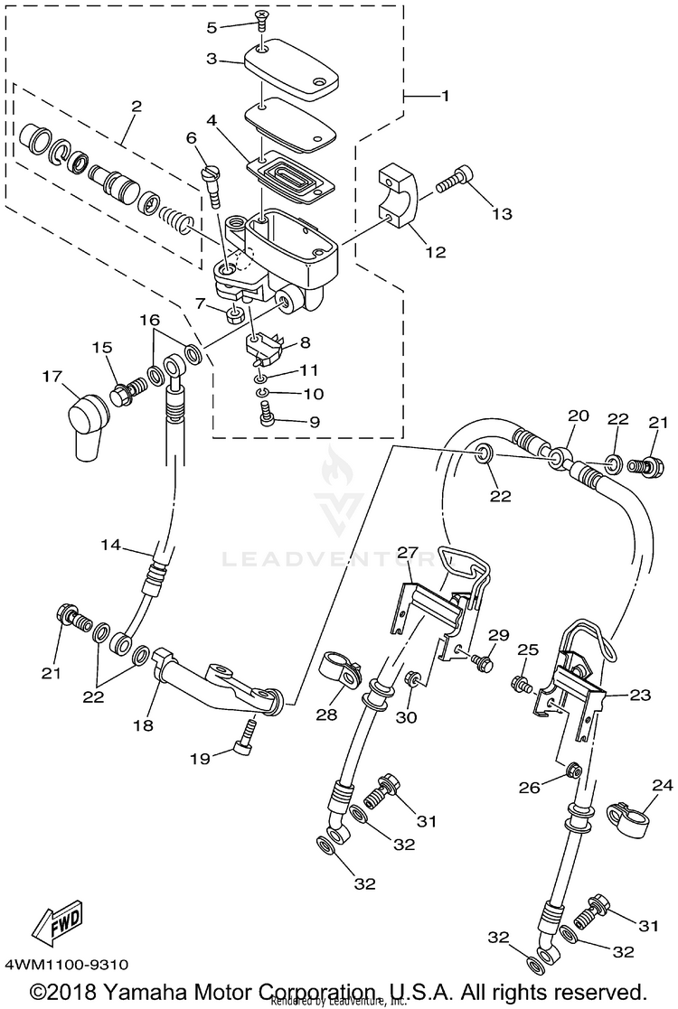 Front Master Cylinder Schematic