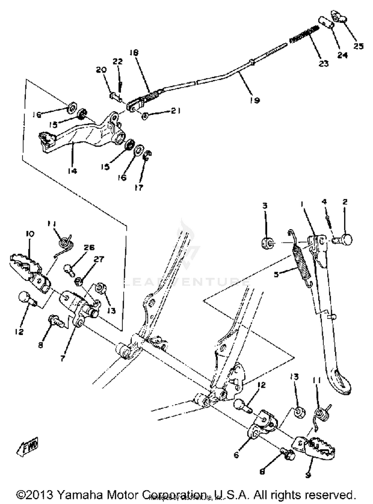Stand - Footrest Brake-Pedal Schematic
