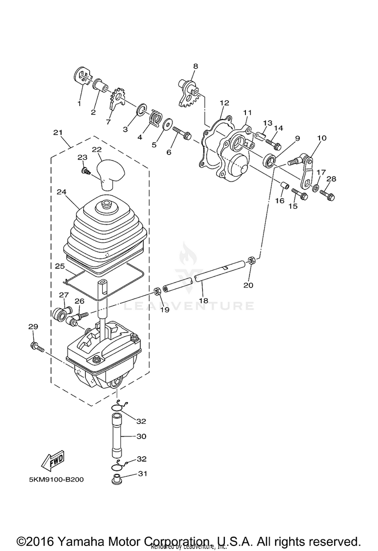 Shift Shaft GRIZZLY 660 - YFM66FAT - 2005 Schematic
