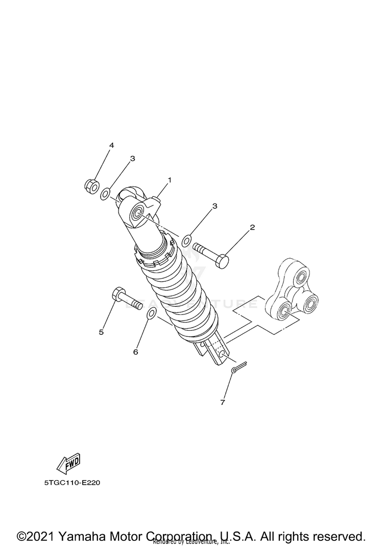 Rear Suspension YFZ450 - YFZ450XGY - 2008 Schematic
