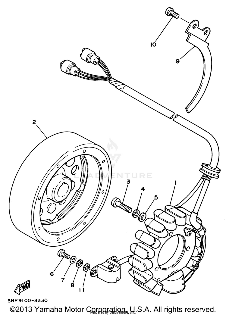 Generator BIG BEAR 4WD (ME & NH Only) - YFM350FWF_MNH - 1994 Schematic