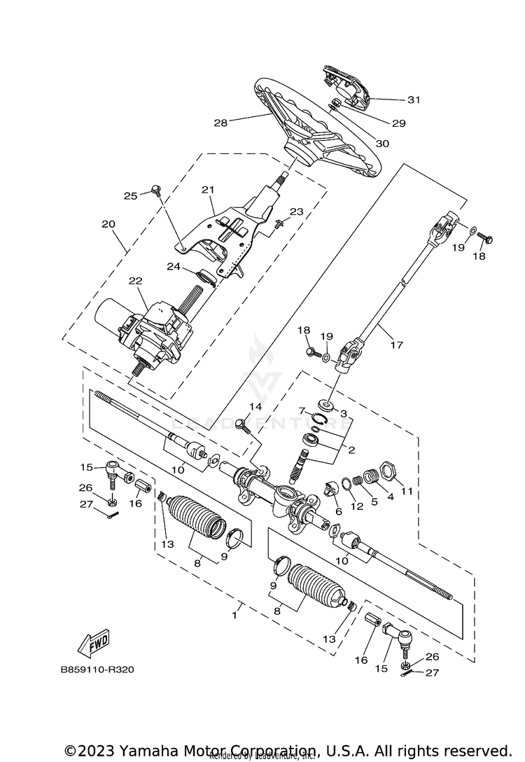 Steering VIKING VI EPS - YXC70VPXGG - 2016 Schematic