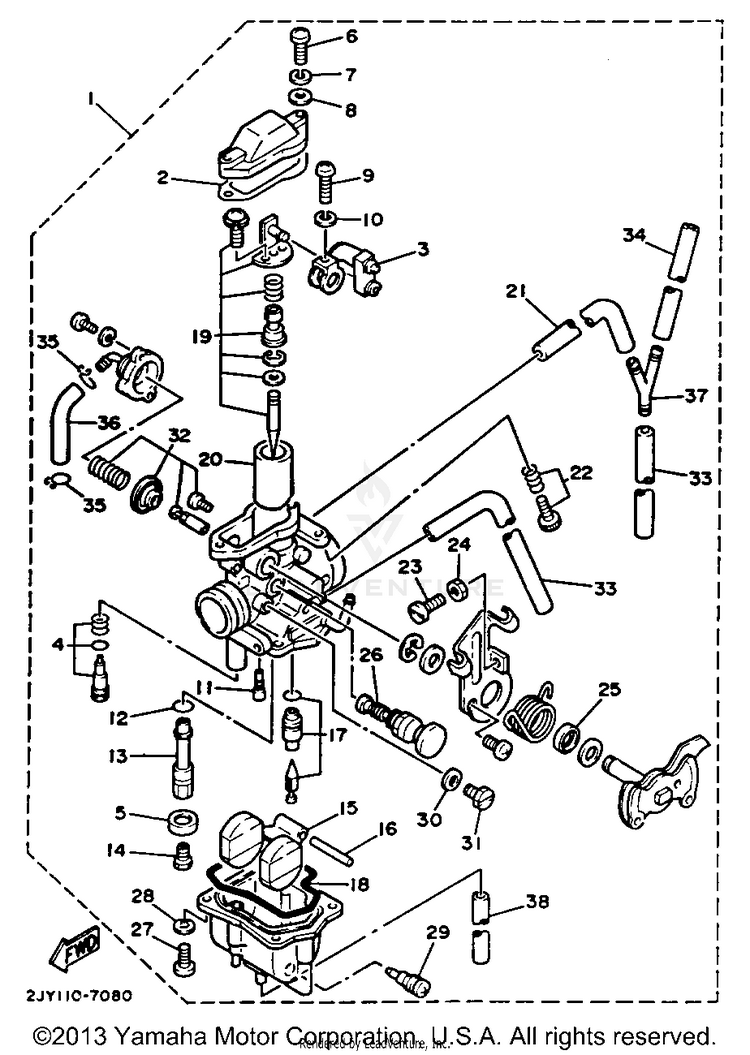 Carburetor Non California Model Schematic