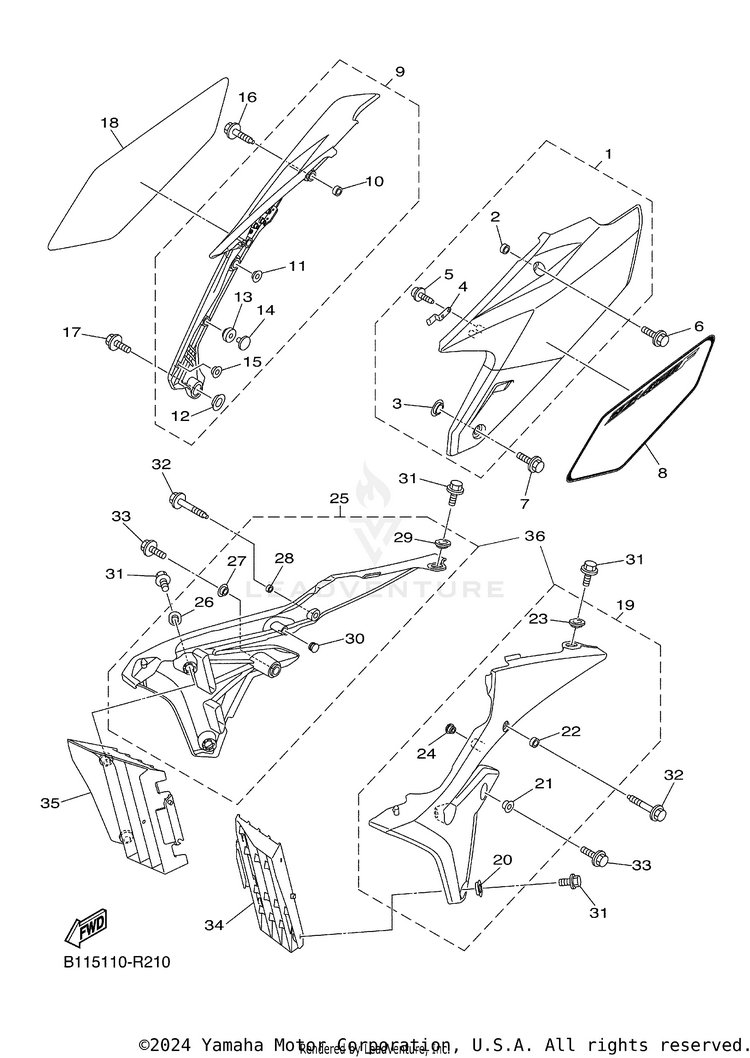 Side Cover YZ450F 60TH ANNIVERS - YZ450FGY - 2016 Schematic