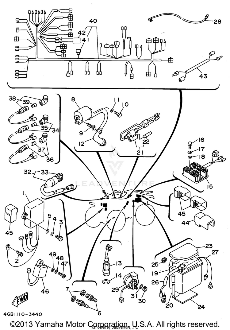 Electrical 1 KODIAK 4WD - YFM400FWG - 1995 Schematic