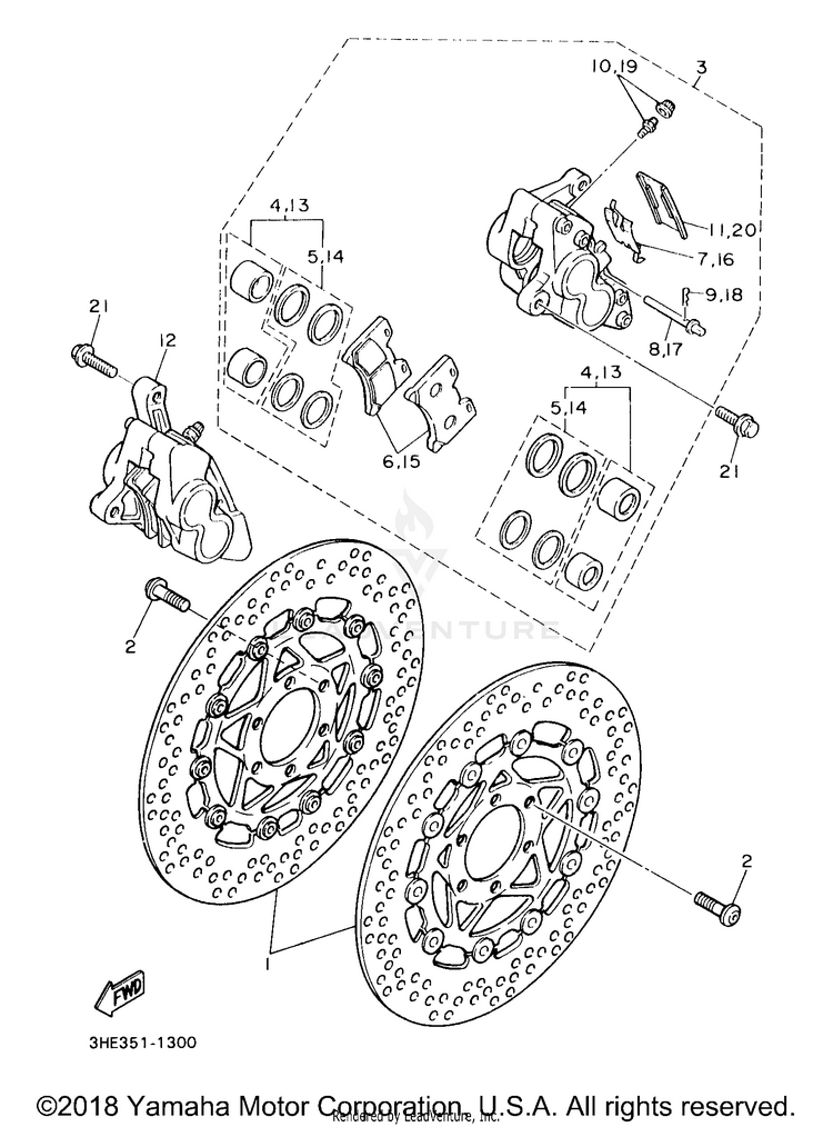 Front Brake Caliper Schematic