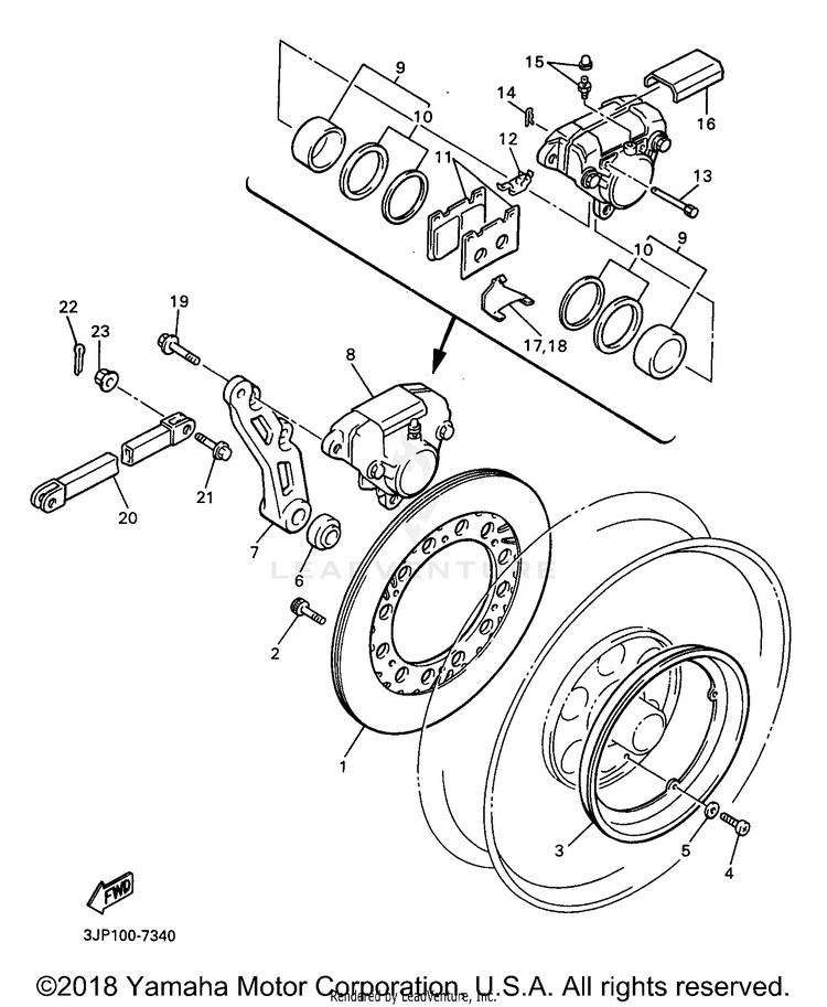 Rear Brake Caliper Schematic