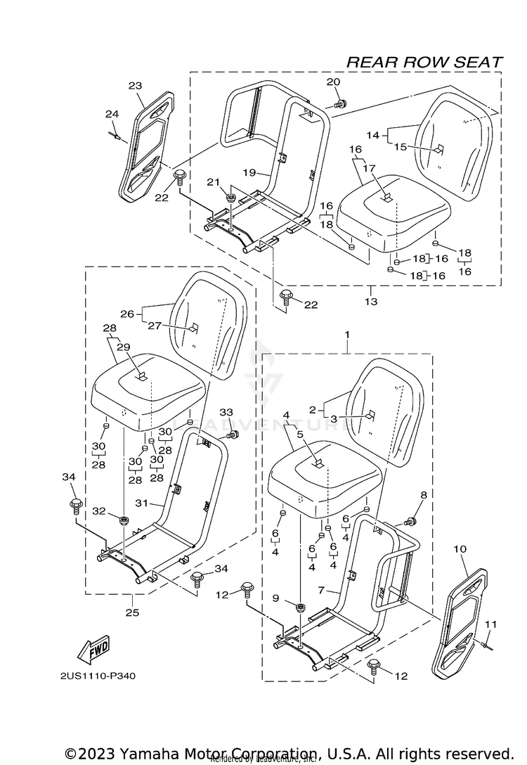 Seat 3 VIKING VI EPS RANCH - YXC70VPRJC - 2018 Schematic