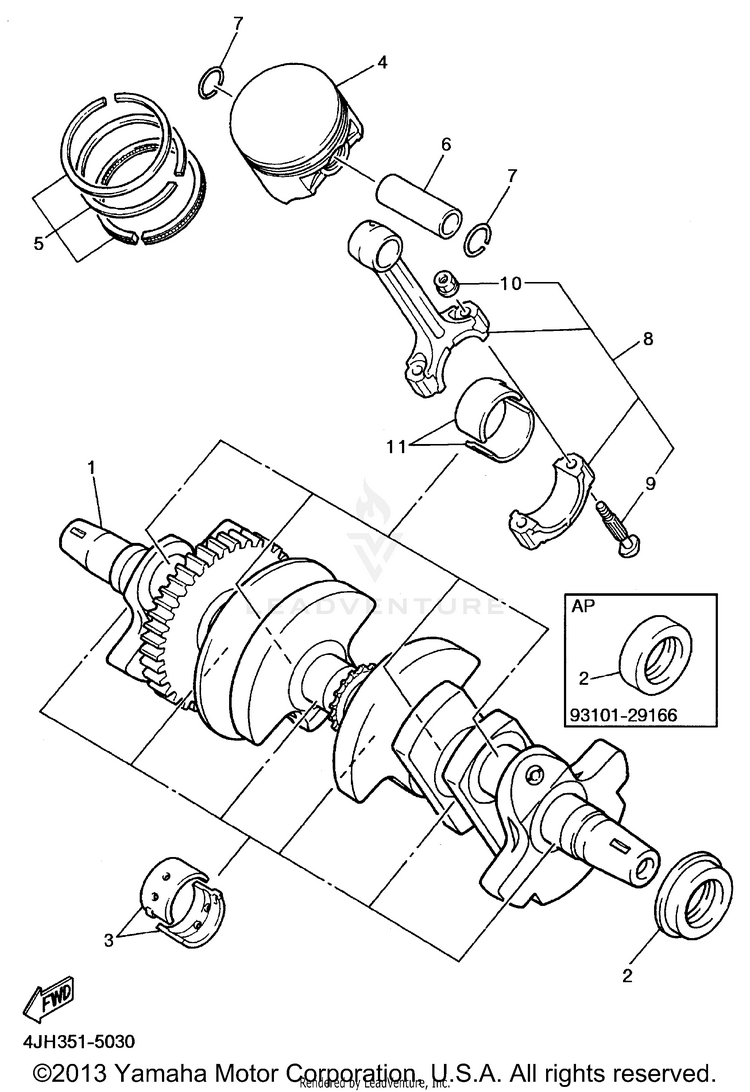 Crankshaft Piston Schematic