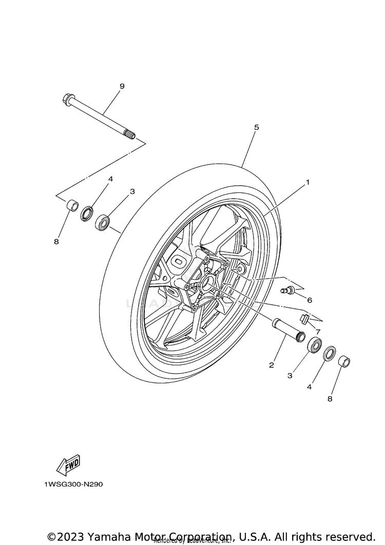 Front Wheel MT07 - MT07MCB - 2021 Schematic