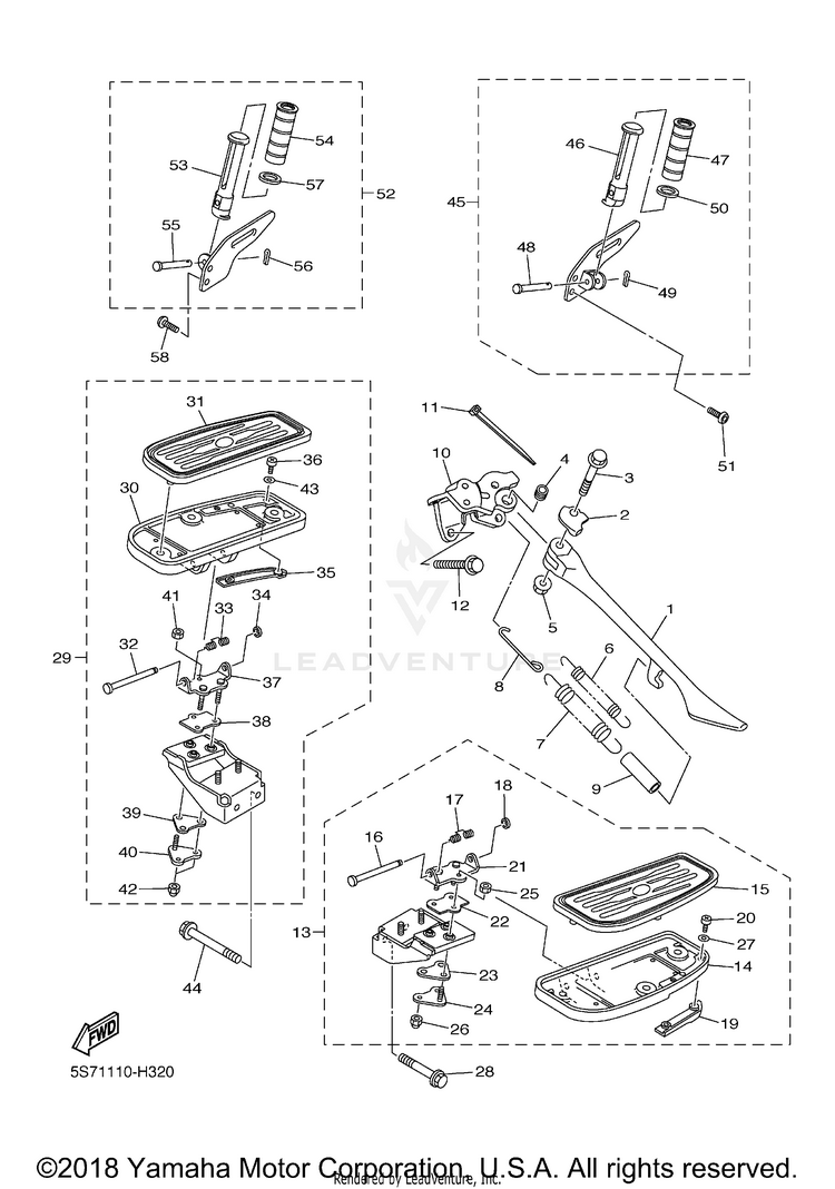 Stand Footrest V STAR 950 - XVS95YCB - 2009 Schematic