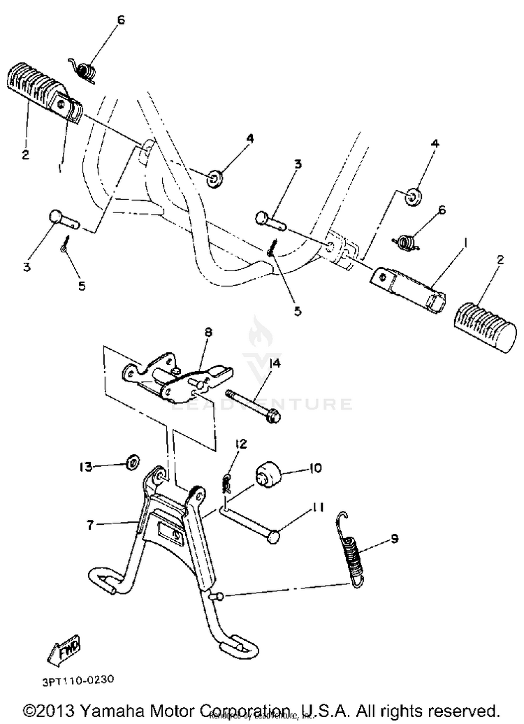 Stand - Footrest Schematic