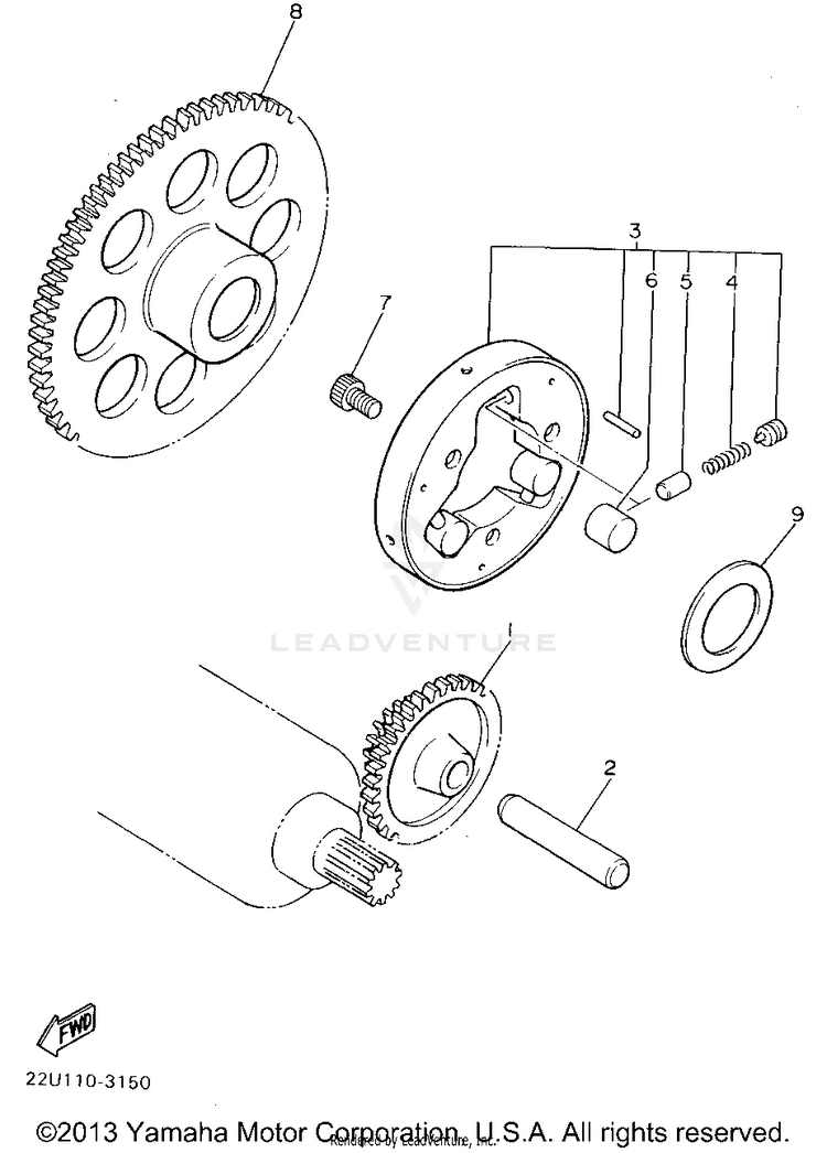 Starter Clutch VIRAGO 535 - XV535GC - 1995 Schematic
