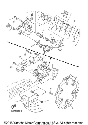 Rear Brake Caliper Schematic