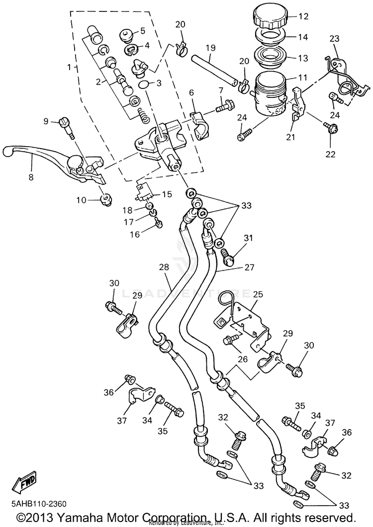 Front Master Cylinder Schematic