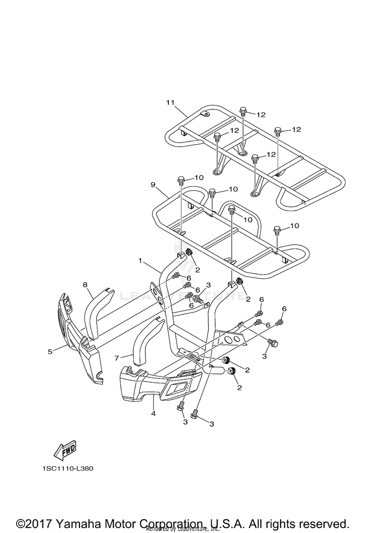 Guard GRIZZLY 300 - YFM30GBGR - 2012 Schematic