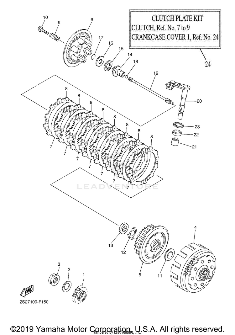 Clutch YZ450F - YZ450FYL - 2009 Schematic