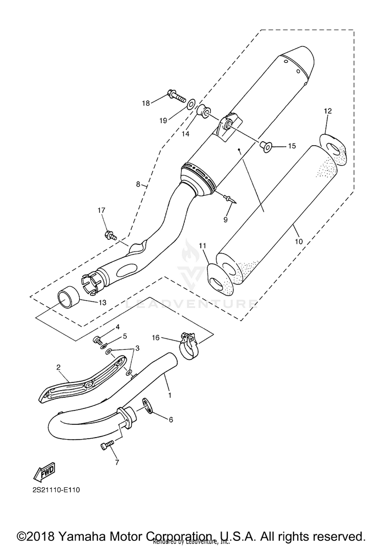 Exhaust YZ450F - YZ450FV - 2006 Schematic
