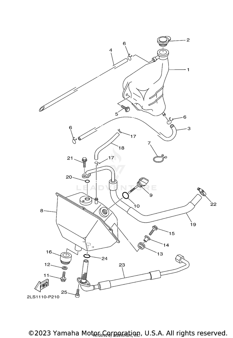 Oil Tank RAPTOR 700R SE CAL - YFM70RCCRB - 2024 Schematic