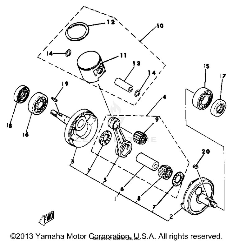 Crankshaft - Piston Schematic