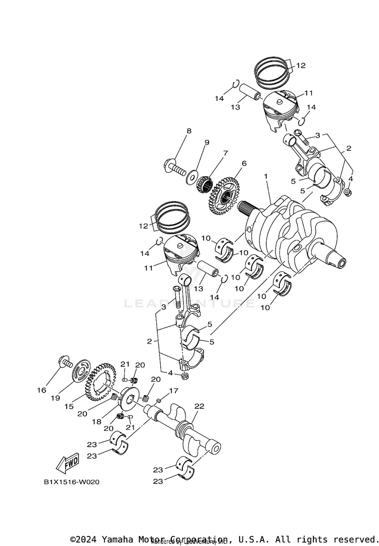 Crankshaft & Piston Schematic
