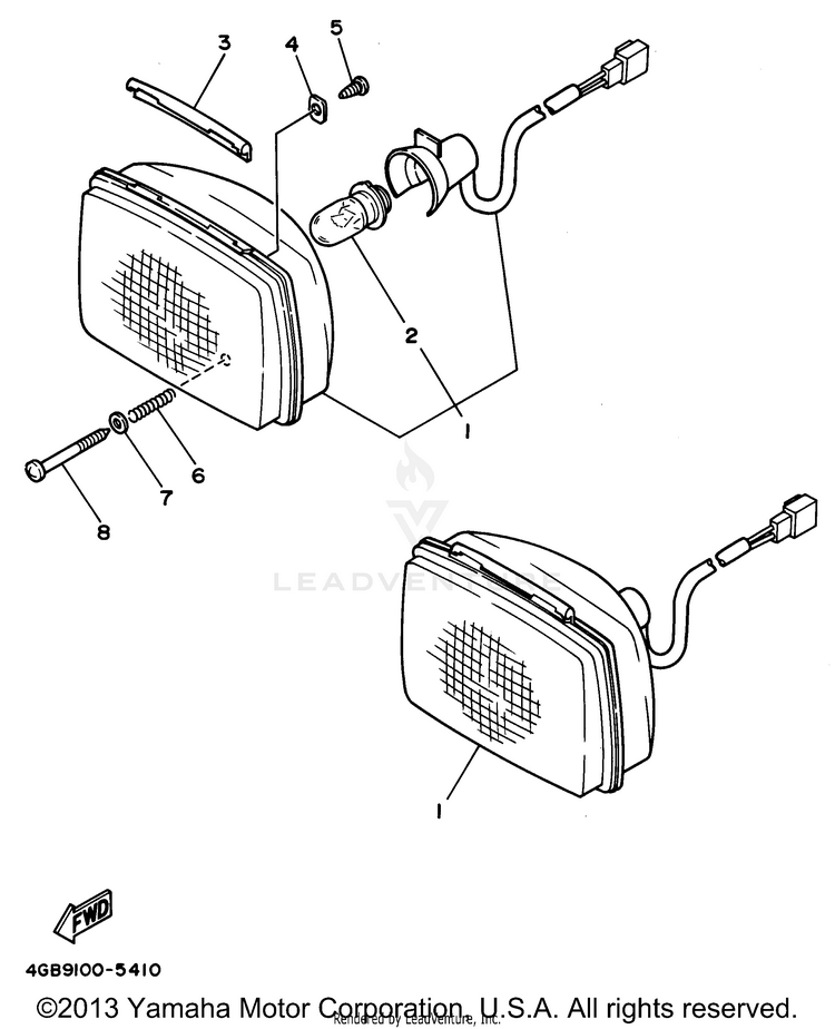 Headlight BIG BEAR 4WD - YFM350FWG - 1995 Schematic