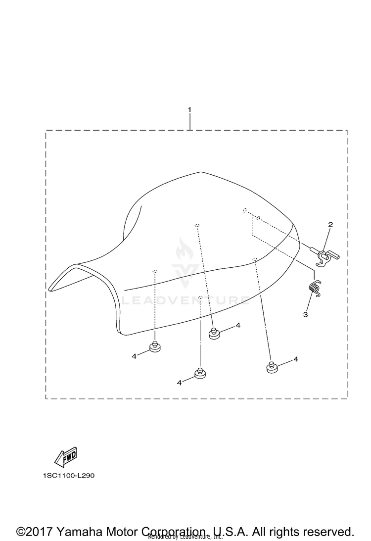 Seat GRIZZLY 300 - YFM30GBGR - 2012 Schematic