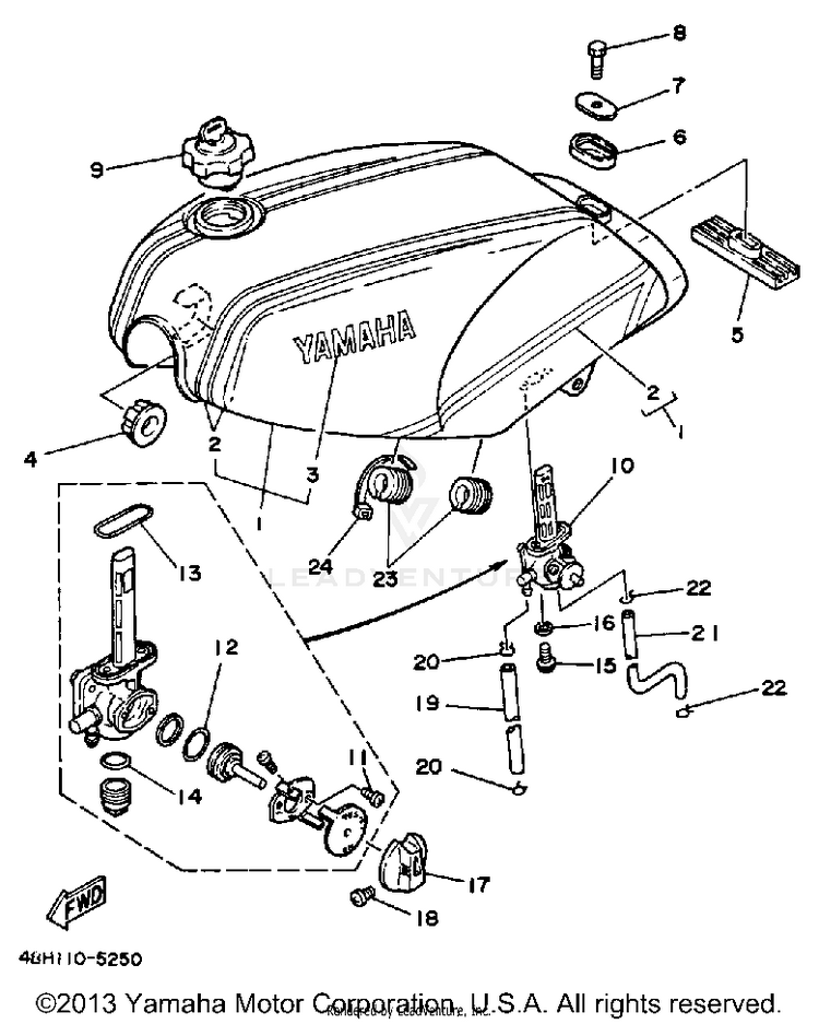 Fuel Tank (Rz350n) Schematic