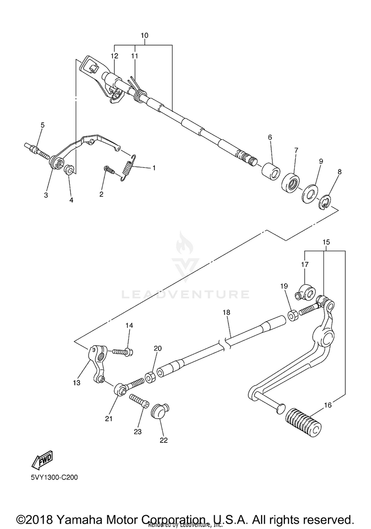 Shift Shaft R1 - YZFR1XCB - 2008 Schematic