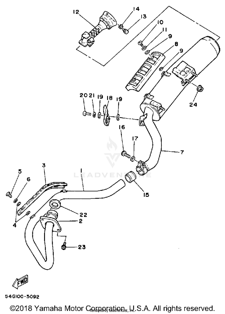 Exhaust BIG WHEEL ELEC START - BW200ES - 1986 Schematic