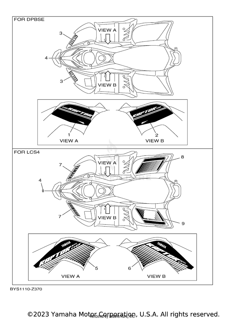 Graphics RAPTOR 110 - YFM01RYXRG - 2024 Schematic